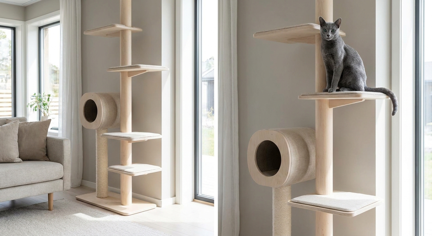 Mobilier félin design : Intégrer l'arbre à chat sans nuire à votre décoration